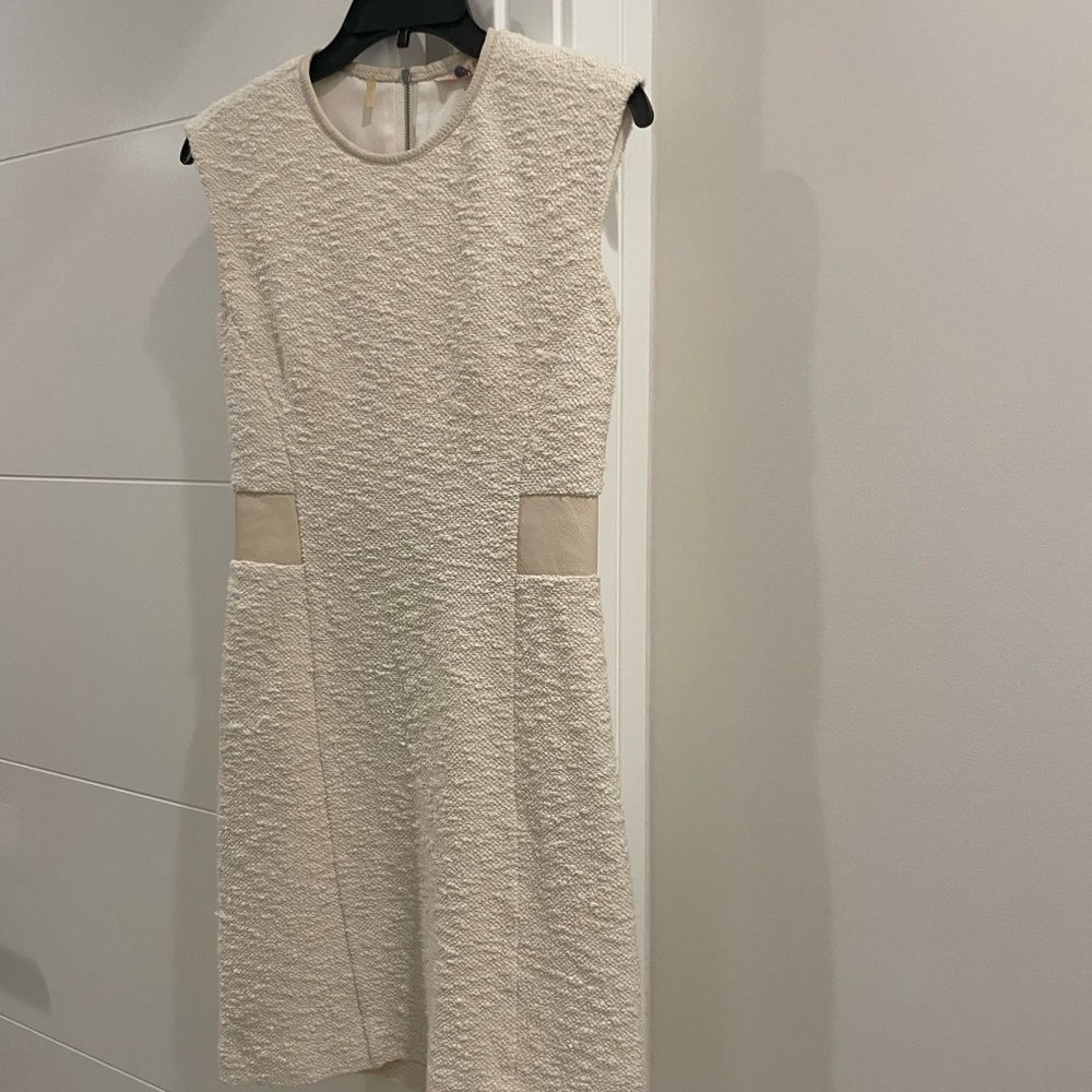 Rebecca Taylor A-Line Cream Silk Lined Work Dress